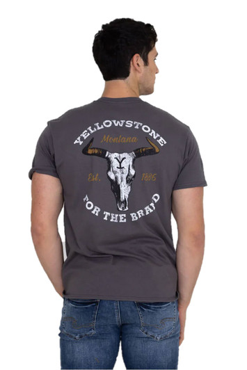 Yellowstone Men's Cattle Skull Short Sleeve T-Shirt Tee - 66-331-183