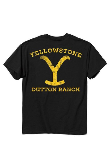 Yellowstone Men's Dutton Black Short Sleeve T-Shirt Tee - 66-331-42