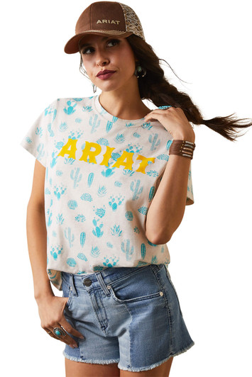 Ariat Women's Real Cactus Garden Short Sleeve T-Shirt Tee - 10043686