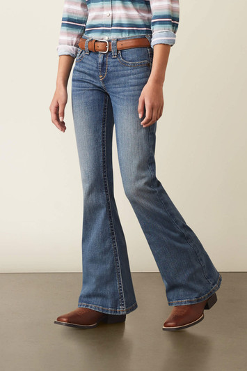 Ariat Youth R.E.A.L Hallie Flare Straight Denim Jean - 10044364