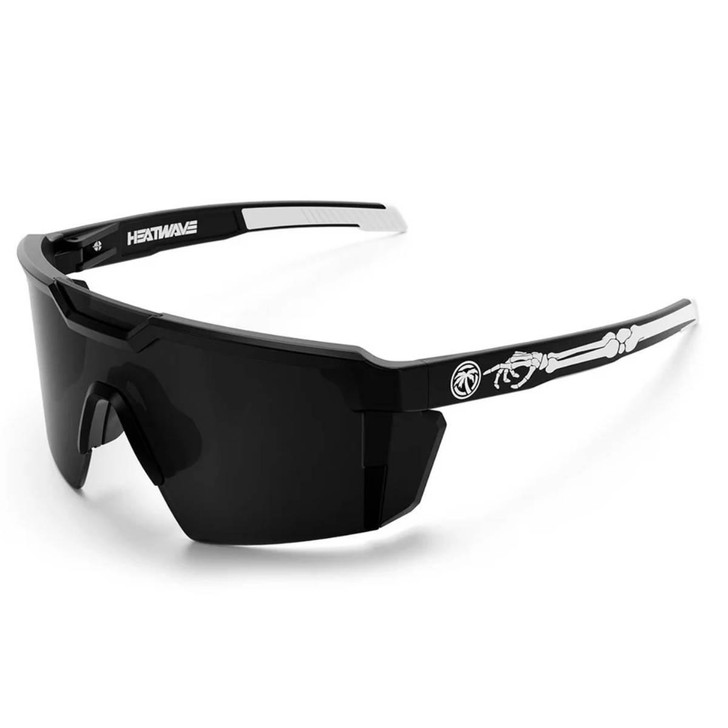 Heat Wave Unisex Future Tech Bones Polarized Black Sunglasses