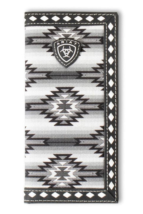 Ariat Boys Rodeo Southwest Diamond Laced Black Wallet Money Clip