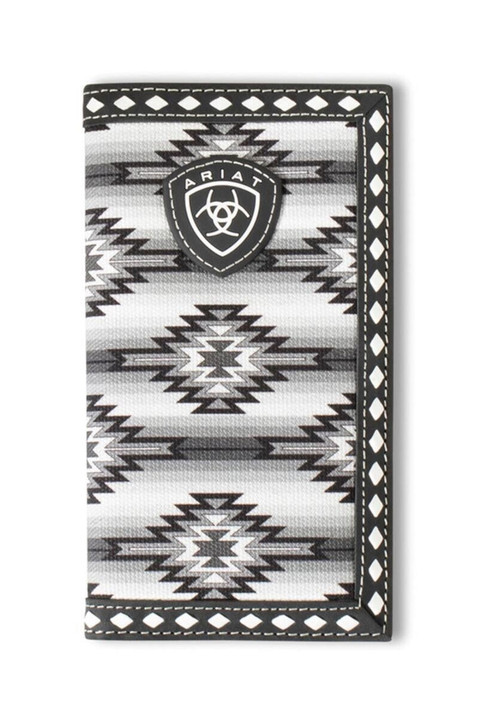 Ariat Men's Diamond Lacing Southerwestern Fabric Black Wallet Money Clip