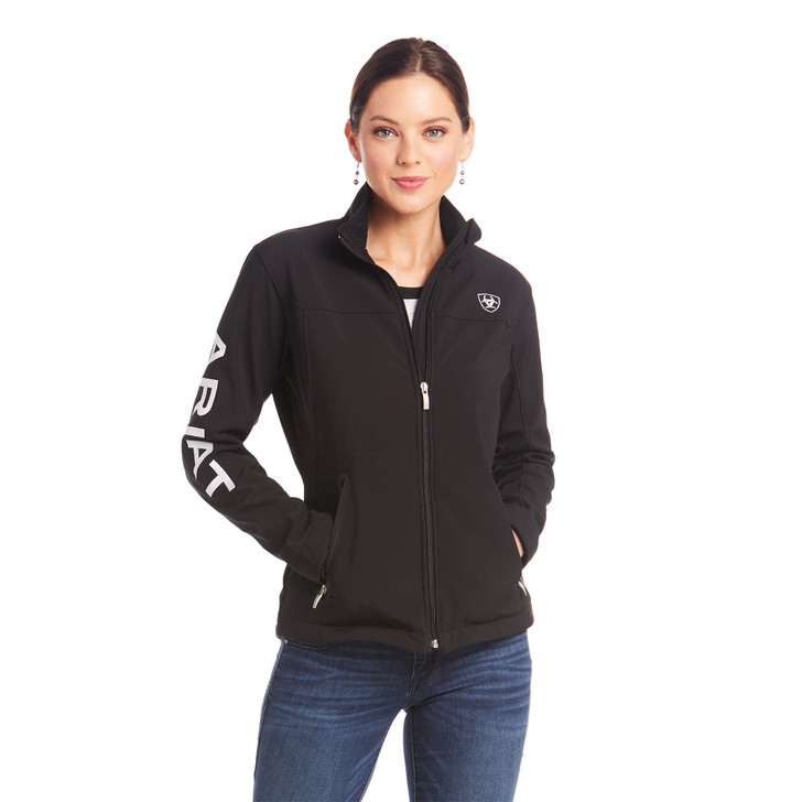 Ariat® Women's New Team Black Softshell Full-Zip Coat Jacket - 10019206