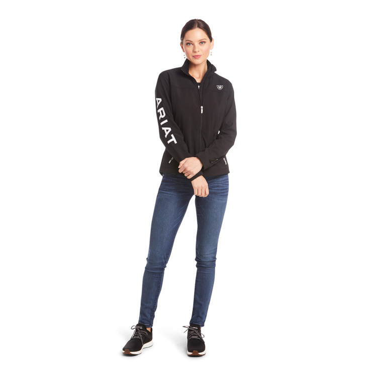 Ariat® Women's New Team Black Softshell Full-Zip Coat Jacket - 10019206