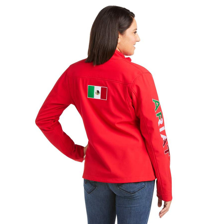 Ariat® Women's Team Mexico Softshell Zip-Up Water Repellent Coat Red Jacket - 10033526