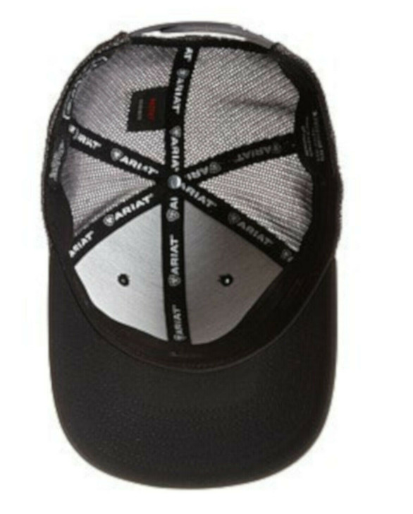 Ariat Men's Hat Baseball Cap Mesh Snap Back Flexfit  Black  Patch Cap Hats 1597501