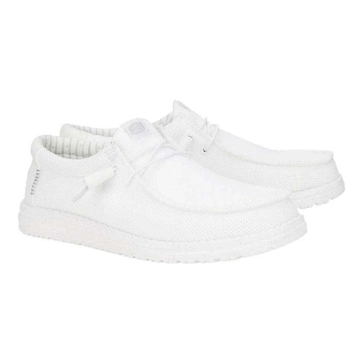 Hey Dude Men's Wally Strech Sox White Shoes