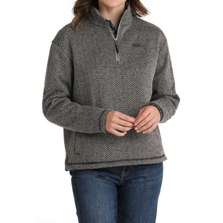 Cinch Women's Herringbone Grey Pullover