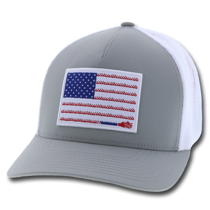 Hooey "Liberty Roper Flag" Mesh Back Flexfit Patch Cap Hats - 1906GYWH