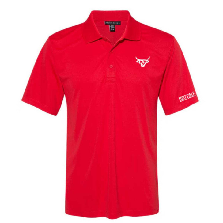 Lost Calf Men's Polo Red Short Sleeve T-Shirt Tee