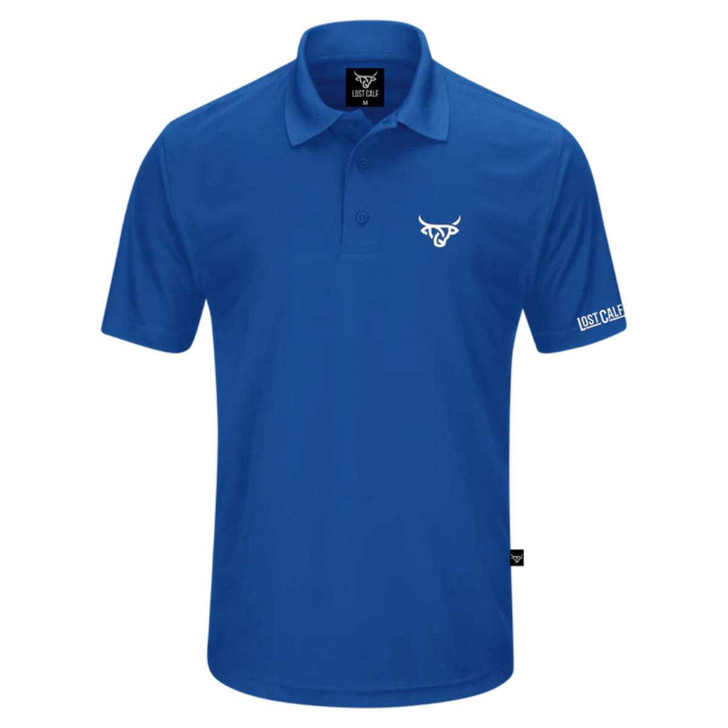 Lost Calf Men's Polo Royal Blue Short Sleeve T-Shirt Tee