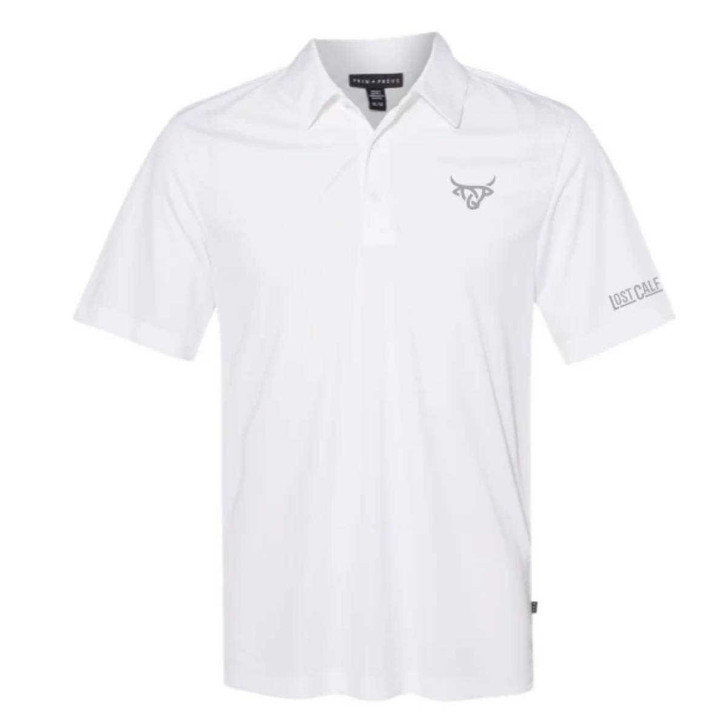 Lost Calf Men's Polo White Short Sleeve T-Shirt Tee