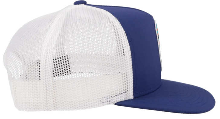 Hooey  "Cheyenne" Mesh Back Snapback Navy/White Trucker Patch Cap Hats - 2144T-NVWH