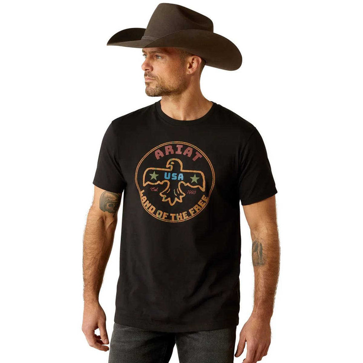 Ariat Men's Thunderbird Coin Black Short Sleeve T-Shirt Tee