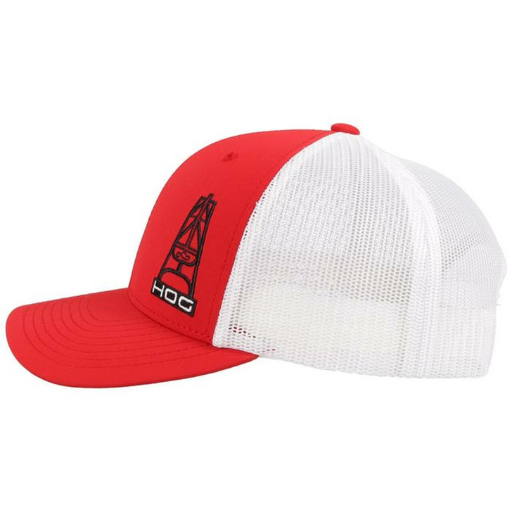 Hooey "HOG" Red/White Mesh Back Snapback Baseball Patch Cap Hats - 3029T-RDWH