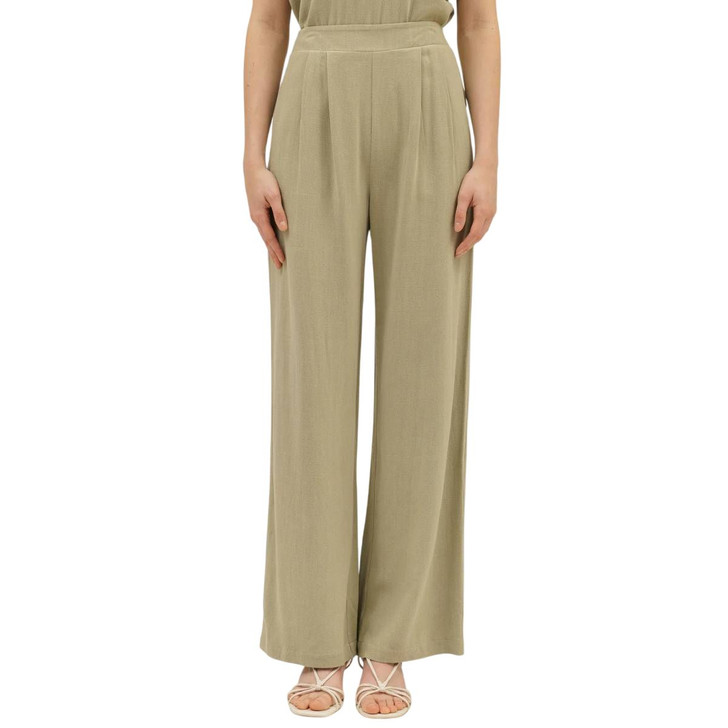 Blu Pepper Women's High Waist Wide Leg Linen Pants