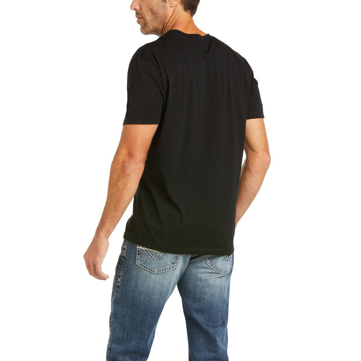 Ariat Men's Viva Mexico Screen Print Logo Black Short Sleeve T-Shirt Tee - 10036630
