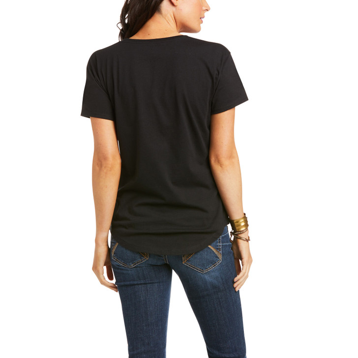 Ariat Women's Viva Mexico Screen Print Logo Black  Short Sleeve T-Shirt Tee - 10036634