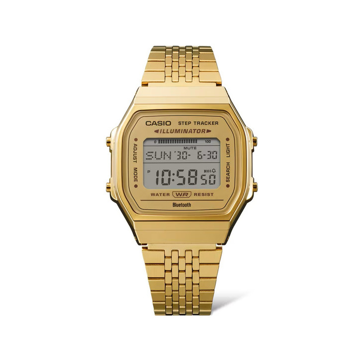 Casio Vintage Gold Digital Watch with Bluetooth & Step Tracker - ABL-100WEG-9A