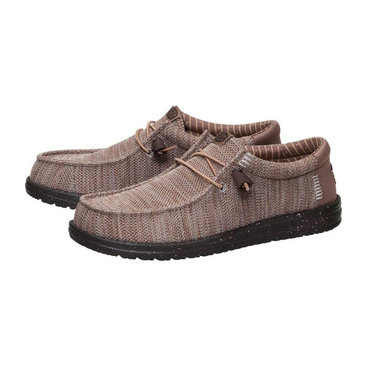 Hey Dude Men's Wally Stretch Sox Taupe & Brown Shoes
