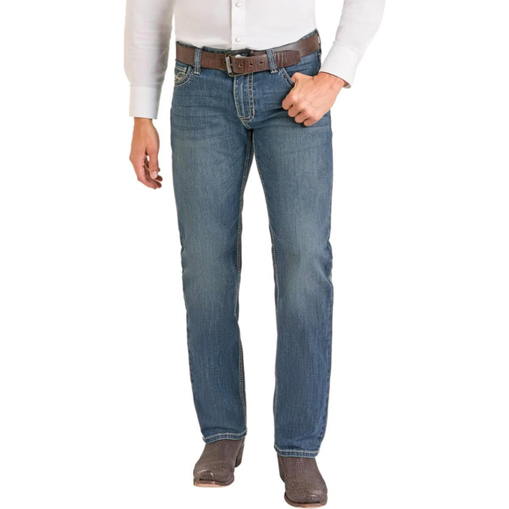 Rock & Roll Men's Two Tone Slim Fit Straight Denim Jean