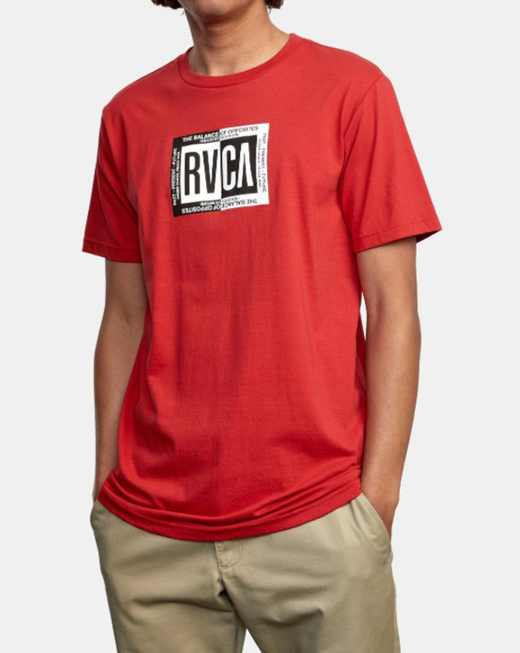 Rvca Men's Block Chain Short Sleeve T-Shirt Tee