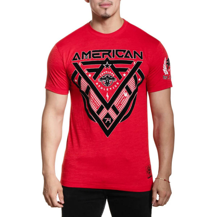 American Fighter Men's Adelphia Poppy Red & Chinese Red Short Sleeve T-Shirt Tee