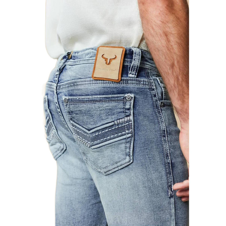 Western blue man denim jean