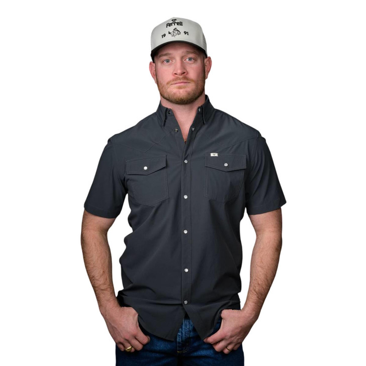Ferrell Men's Core Grey Short Sleeve Snap Shirt
