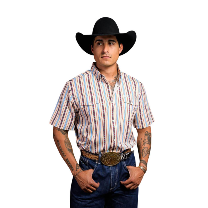 Ferrell Men's The Edward Cream Short Sleeve Snap Shirt