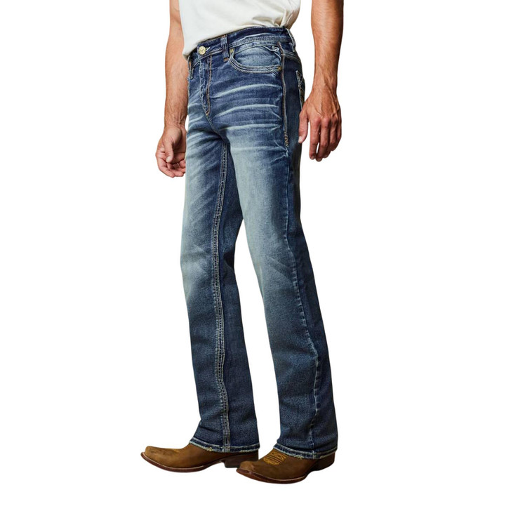 Western blue men denim jean
