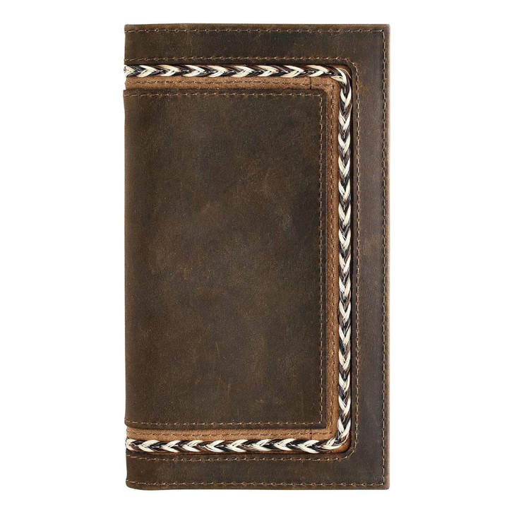 Justin Men's Leather Horsehair Rodeo Brown Wallet Money Clip