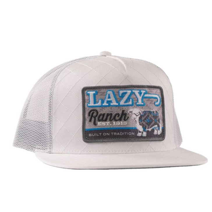 Lazy J Ranch Wear Unisex Ice Blue Quilted Aztec Jughead White Mesh Back Snapback Hat