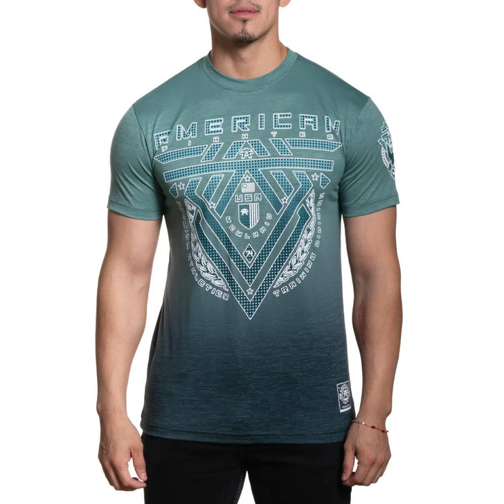 American Fighter Men's Breckenridge Oil Blue & Blue Spruce Short Sleeve T-Shirt Tee