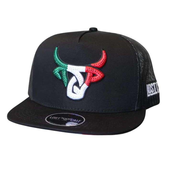 Lost Calf Unisex Mexicalf Jewel Flat Black Mesh Back Snapback Hat