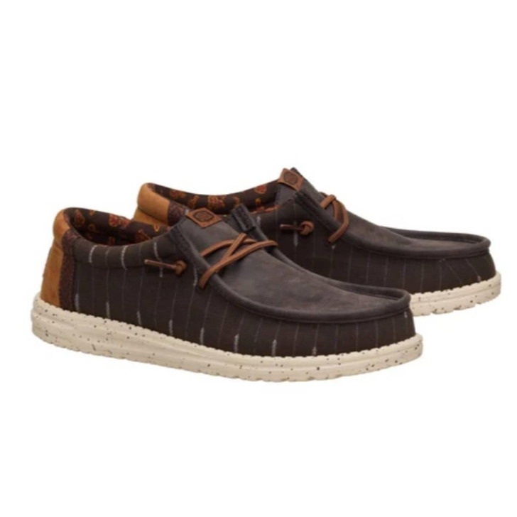 Hey Dude Men's Wally Western Brown Shoes