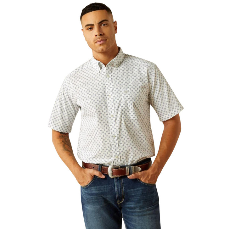 Ariat Men's Shawn Classic Fit White Short Sleeve Shirt