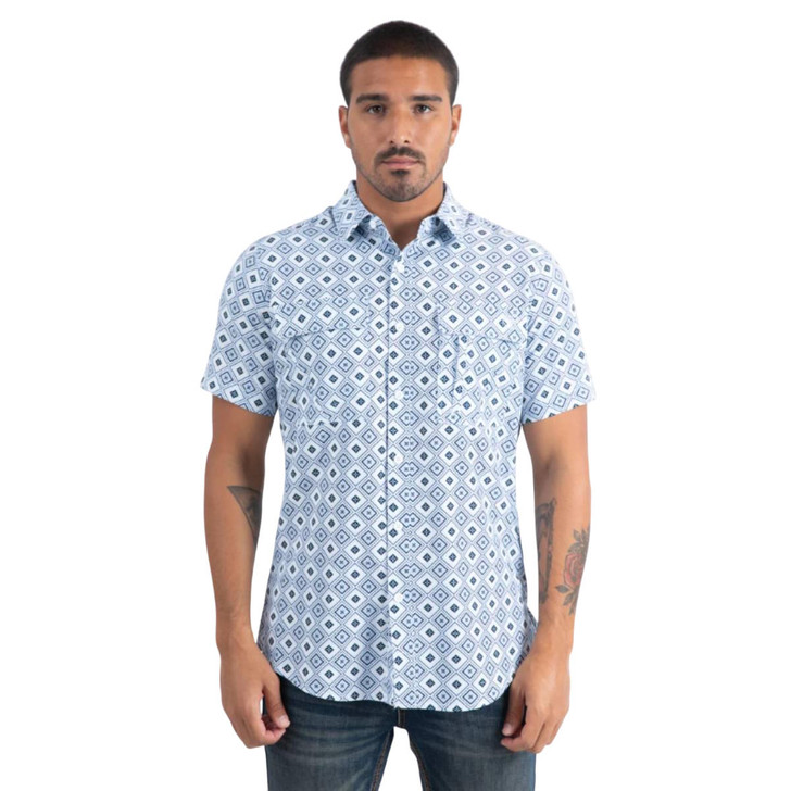 Platini Men's Performance Classic Fit White Short Sleeve Shirt