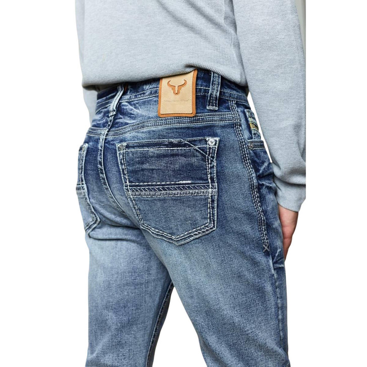 Western blue man denim jean