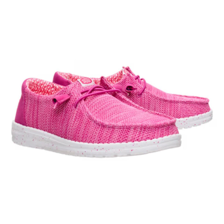 Hey Dude Women's Wendy Stretch Sox Fuchsia Pink Shoes