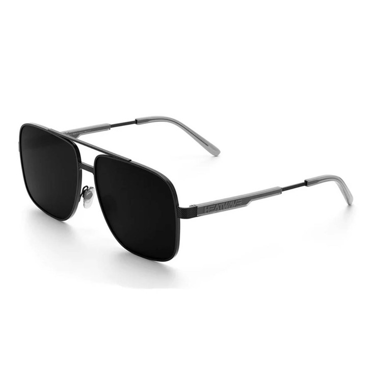 Heat Wave Unisex Nimitz Satin Black Sunglasses