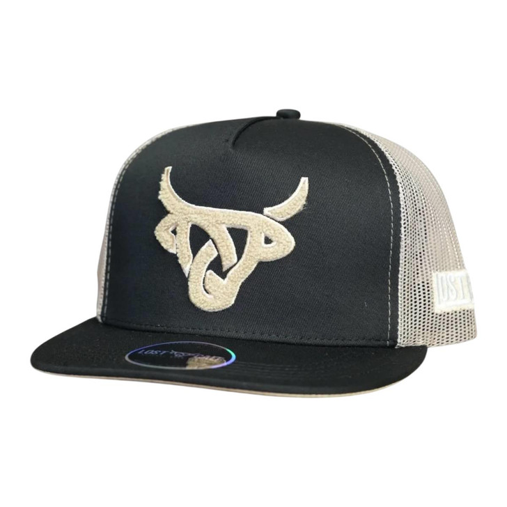 Lost Calf Unisex Peluche Flat Black Mesh Back Snapback Patch Cap Hat