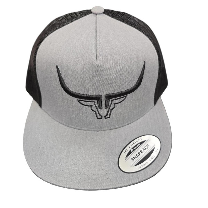Steel Horn Unisex Basic Logo Black & Grey & Black Mesh Back Snapback Hat