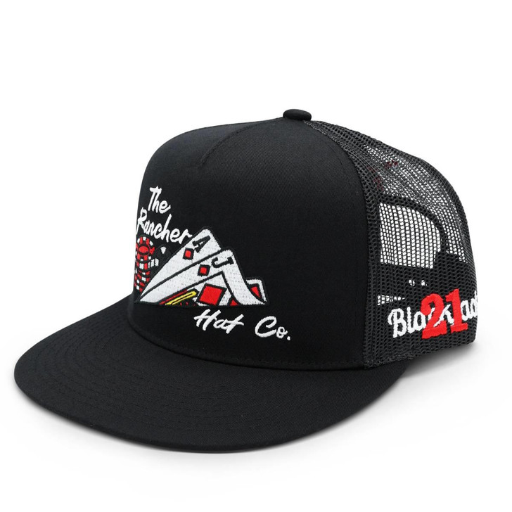 The Rancher Hat Unisex 21 Blackjack Black Mesh Back Snapback Patch Cap Hat