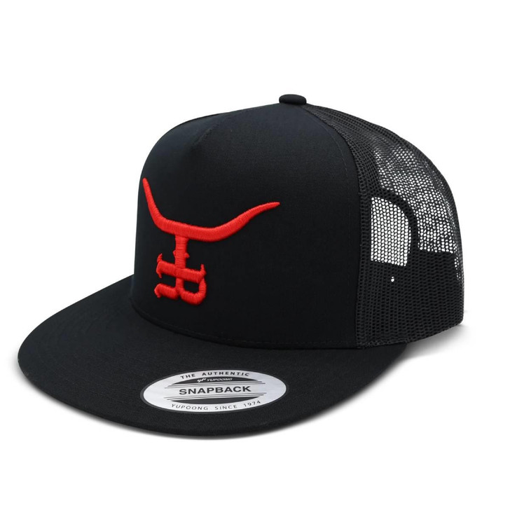 The Rancher Hat Unisex Bl33ding Bull Black Mesh Back Snapback Patch Cap Hat