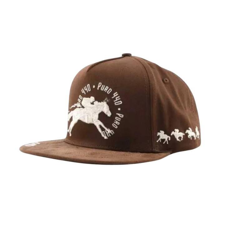 Puro440 Unisex Quarter Of Mile Classic Brown Snapback Patch Cap Hat