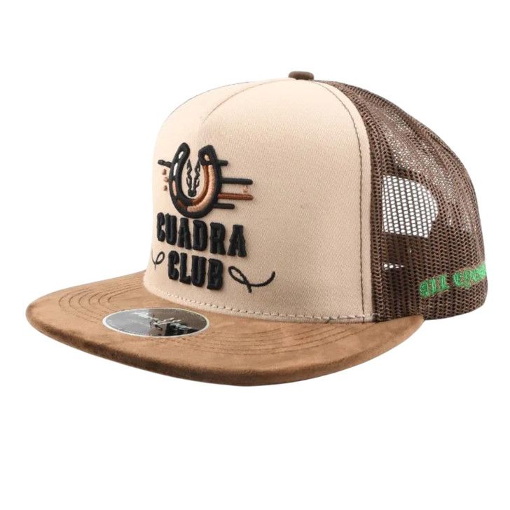 Puro440 Unisex Cuadra Club Brown Mesh Back Snapback Patch Cap Hat