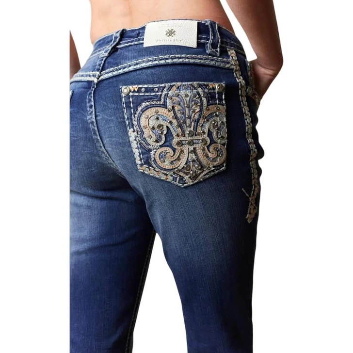 Western blue woman denim jean