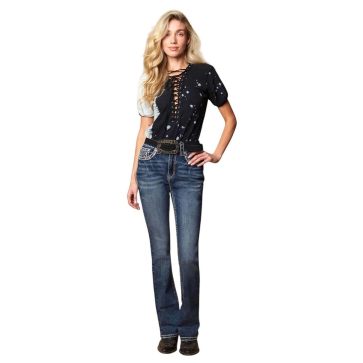 Western blue women denim jeans